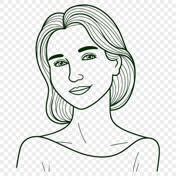Beautiful Female Vector Silhouette A simplified illustration of a woman, suitable for vector graphics design and cutting machine projects.