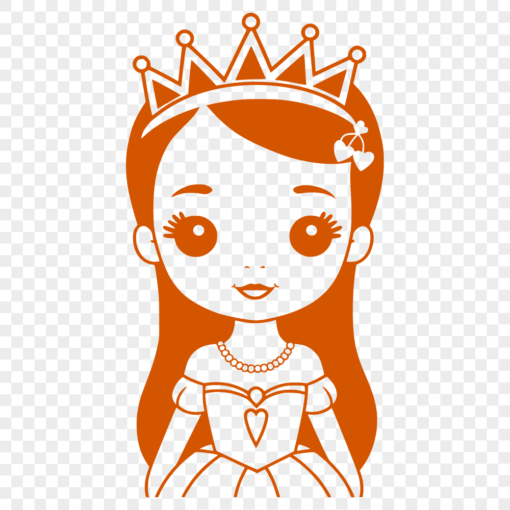 Free Princess Clipart SVG Design Female character from fairy tale royalty in vector format.