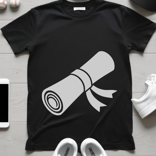 Graduation diploma award roll with creased paper texture, perfect for personal or commercial projects.