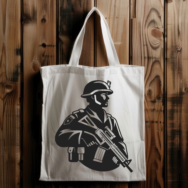 Male Military Character Vector Graphic A military personnel character designed as a vector graphic.