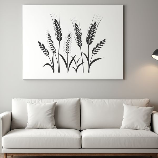 Fresh Harvest Vector A simple vector illustration of a stalk of wheat with grain, ideal for use in various designs.