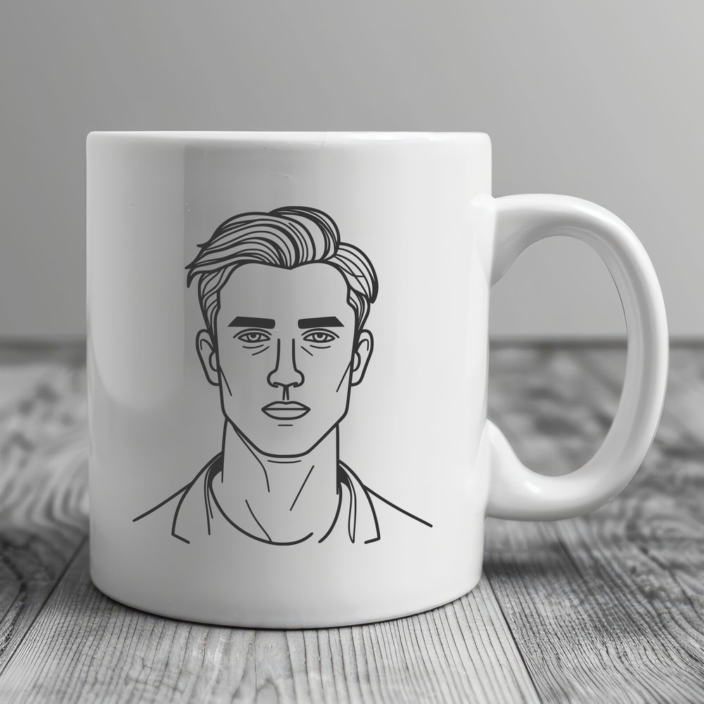 Male Silhouette in Modern Style A male figure illustrated in a simple vector style.