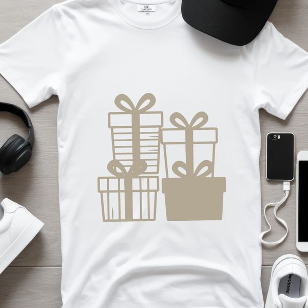 A stylized vector illustration of a gift box with a ribbon and bow.