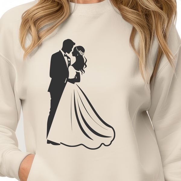 Beautiful Wedding Couple Vector Art A detailed illustration of a couple exchanging vows during their wedding ceremony.