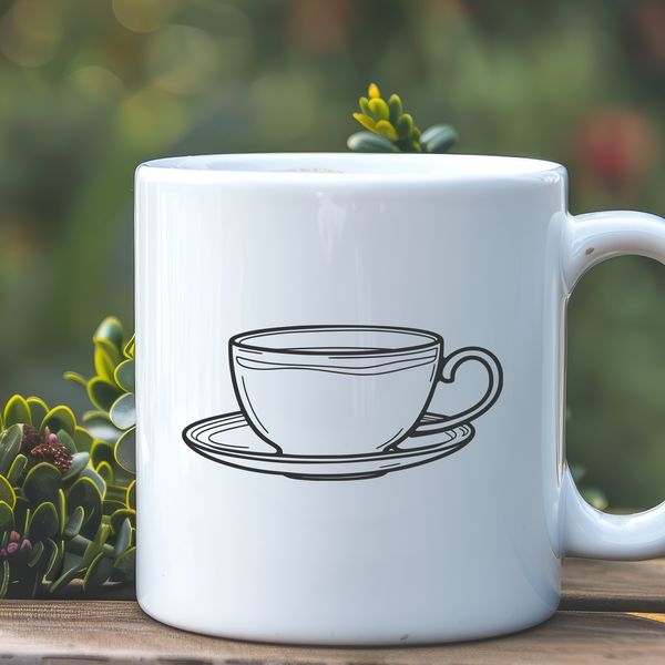 Vector Art of a Delightful Cup A digital representation of a teacup, designed as vector art.