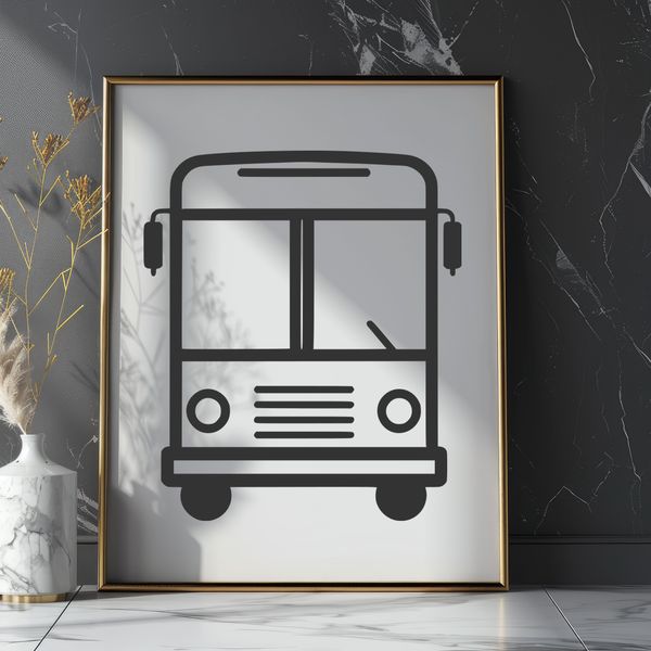 Vehicle Illustration in Vector Format A detailed illustration of a bus, suitable for editing with vector graphics software.