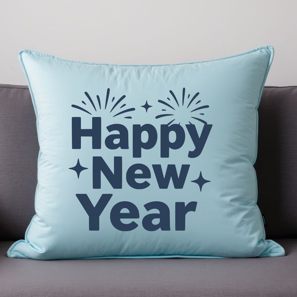 A minimalist illustration of a New Year's theme with decorative elements.