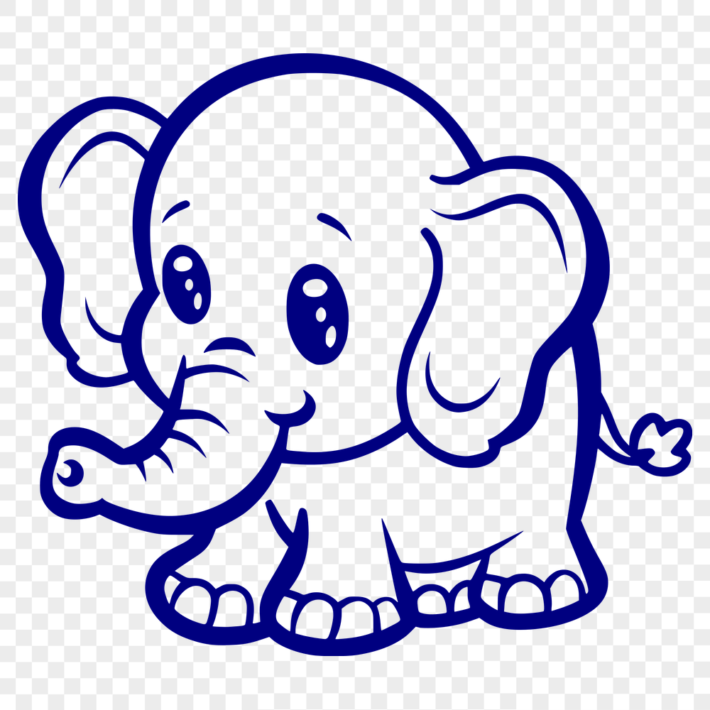 Free Cute Elephant Drawing