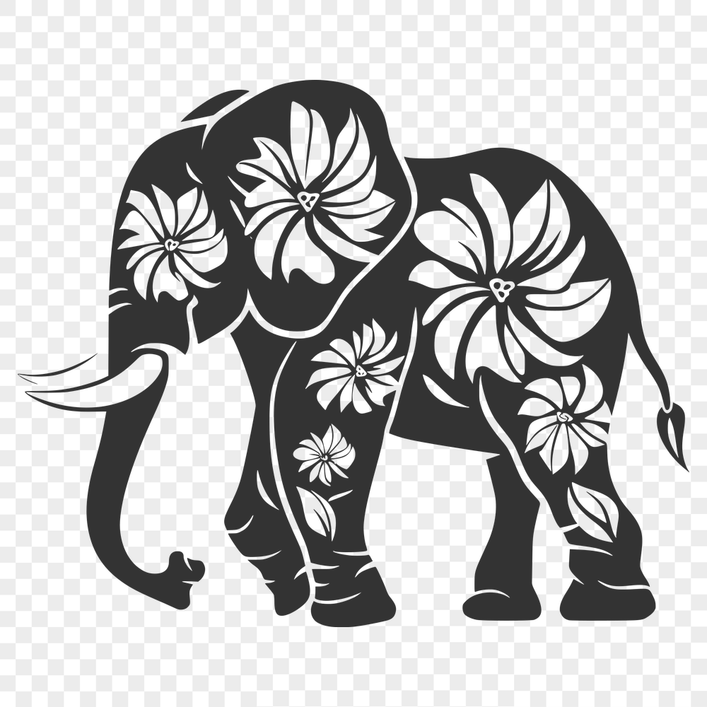 Standing Elephant Illustration