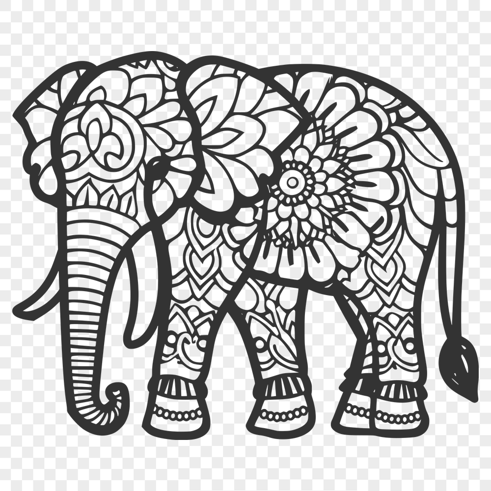 Beautiful Standing Elephant Vector Art