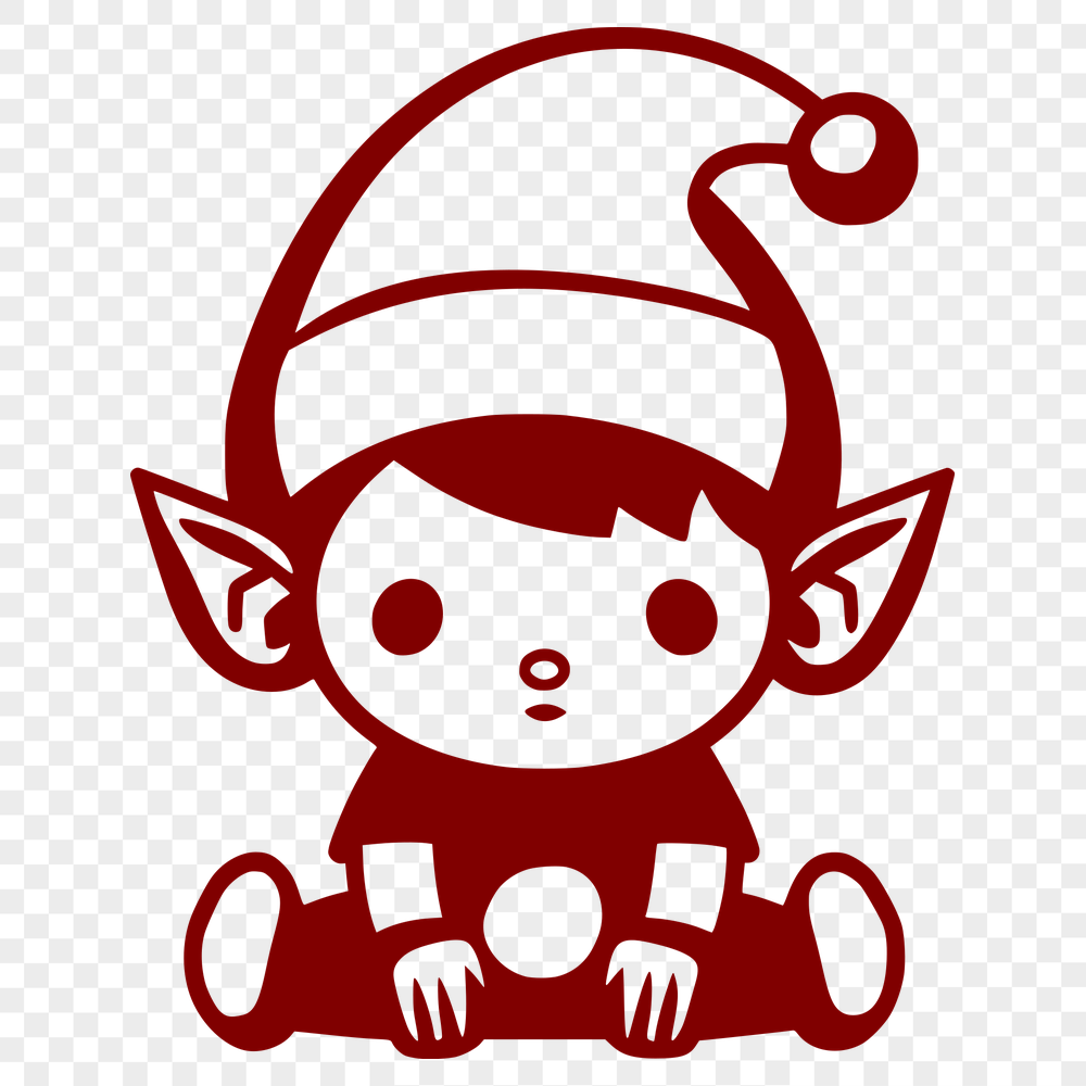 Sitting Elf Clip Art