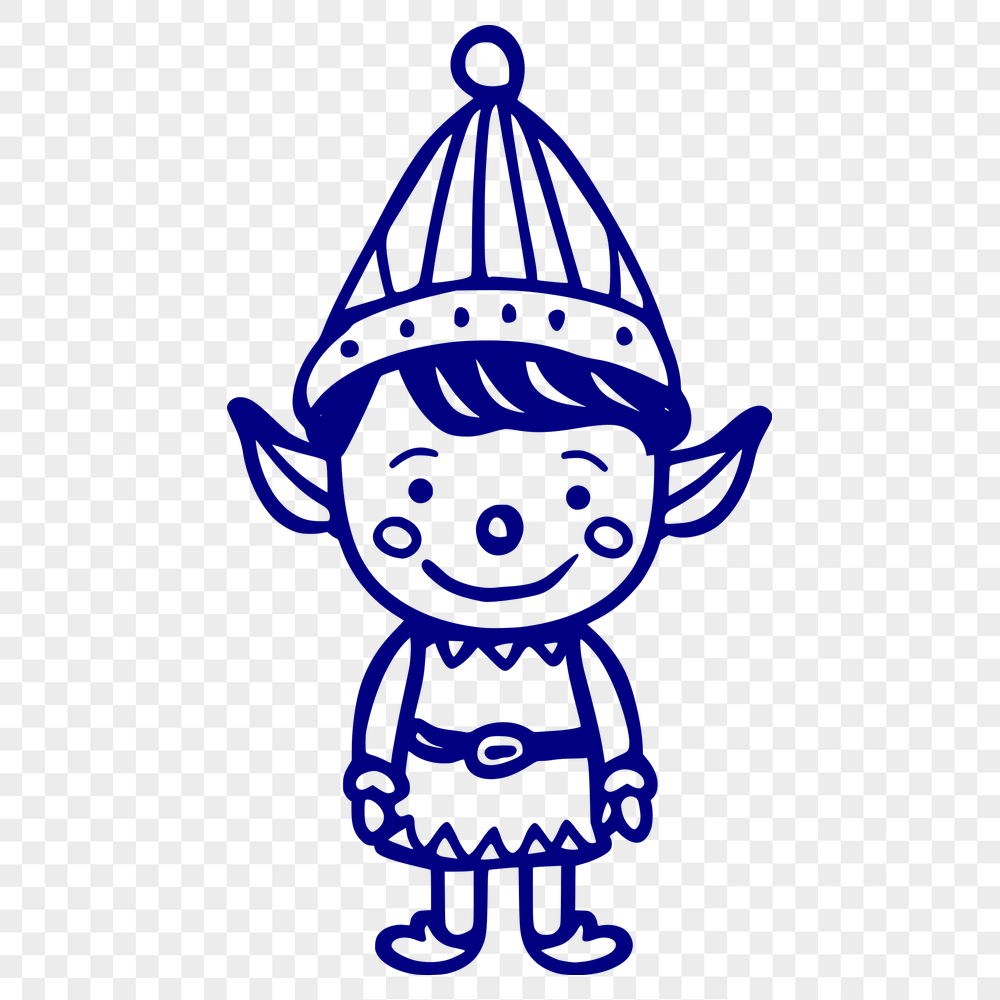 Artistic Christmas Elf In PDF And PNG