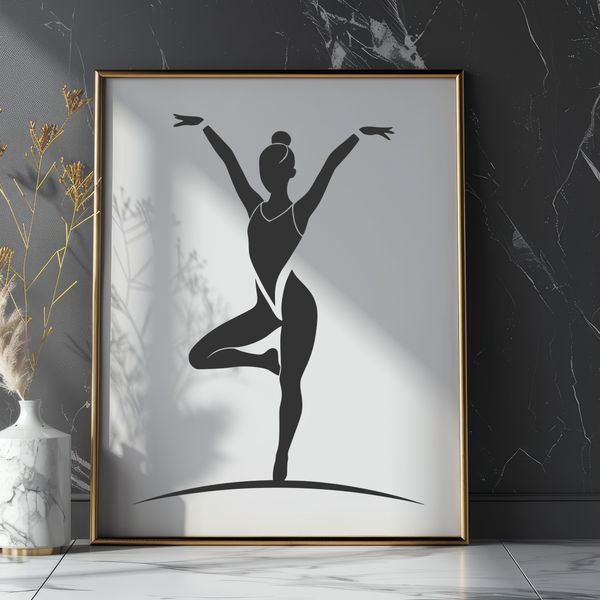 Athletic Beauty A gymnast in mid-action, showcasing athletic ability and skill.
