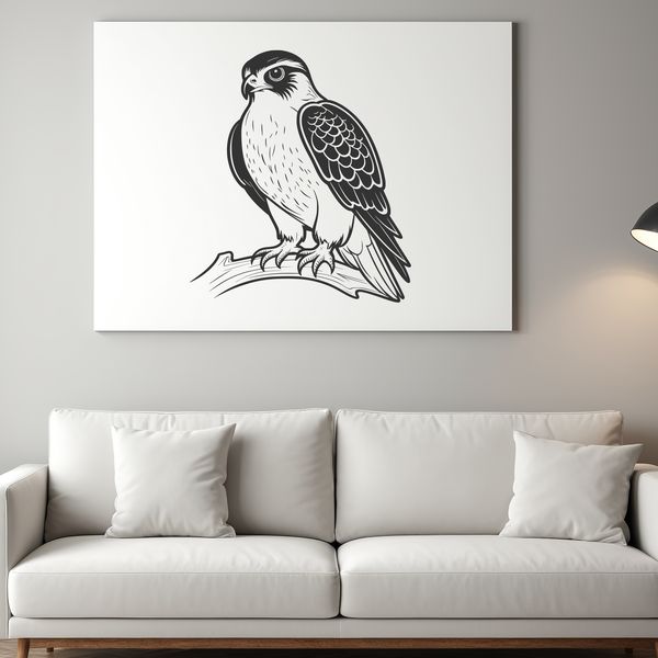 Illustrative falcon bird silhouette in vector format.