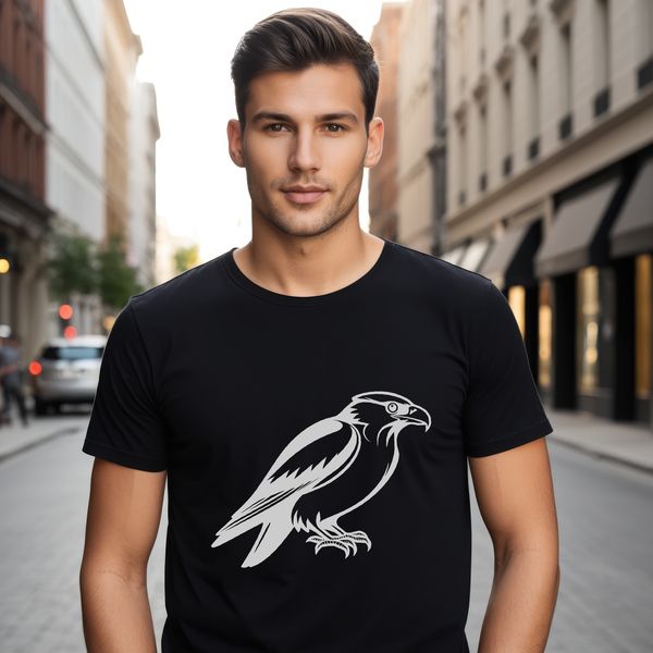 Falcon Silhouette SVG Design A stylized silhouette design of a falcon, suitable for various graphic uses.