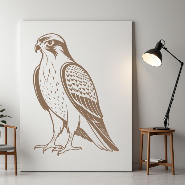 Beautiful Falcon Illustration for Laser Engraving A detailed illustration of a falcon in flight, suitable for cutting machines and laser engravers.