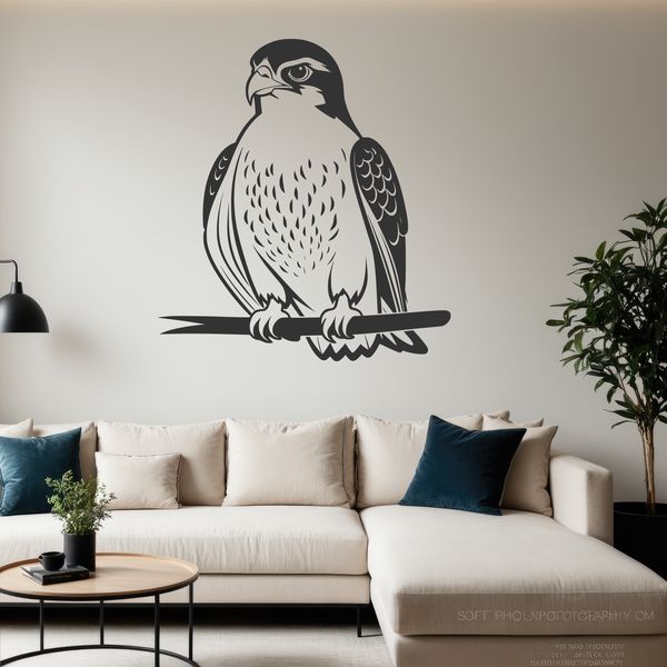 Vector Falcon Illustration for Commercial Use A detailed illustration of a falcon in flight, suitable for commercial or personal use as a vector graphic.