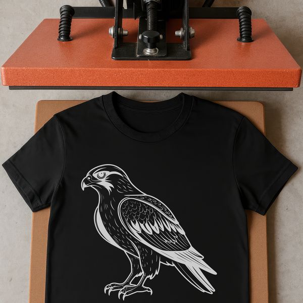 Falcon Silhouette Vector Art An SVG rendering of a bird of prey, ideal for cutting machines like Cricut or laser engraving.