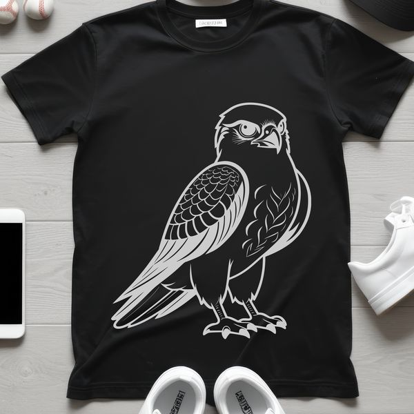 Free vector illustration of a falcon bird in silhouette.
