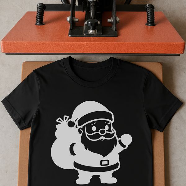 A downloadable SVG file featuring a silhouette of Santa Claus in a commercial-use design.