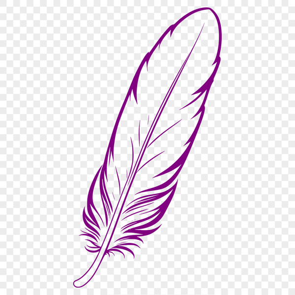 Vector Feather Design A stylized digital illustration of a feather in vector format.