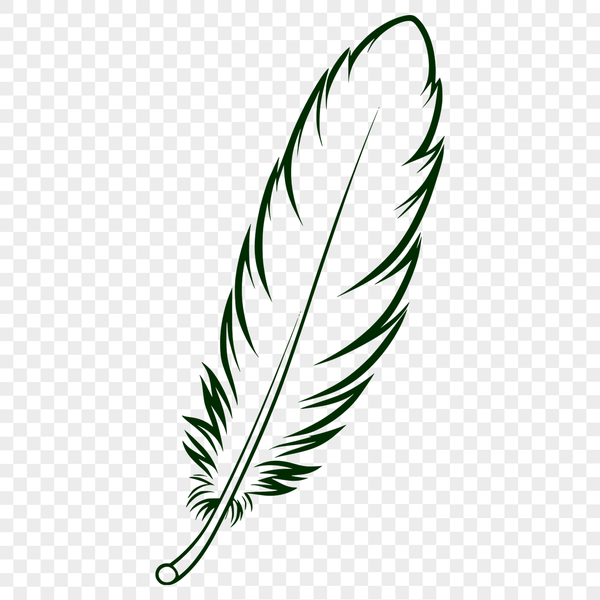 Elegant White Feather SVG Icon A single white feather with soft edges, suitable for digital design and cutting projects.
