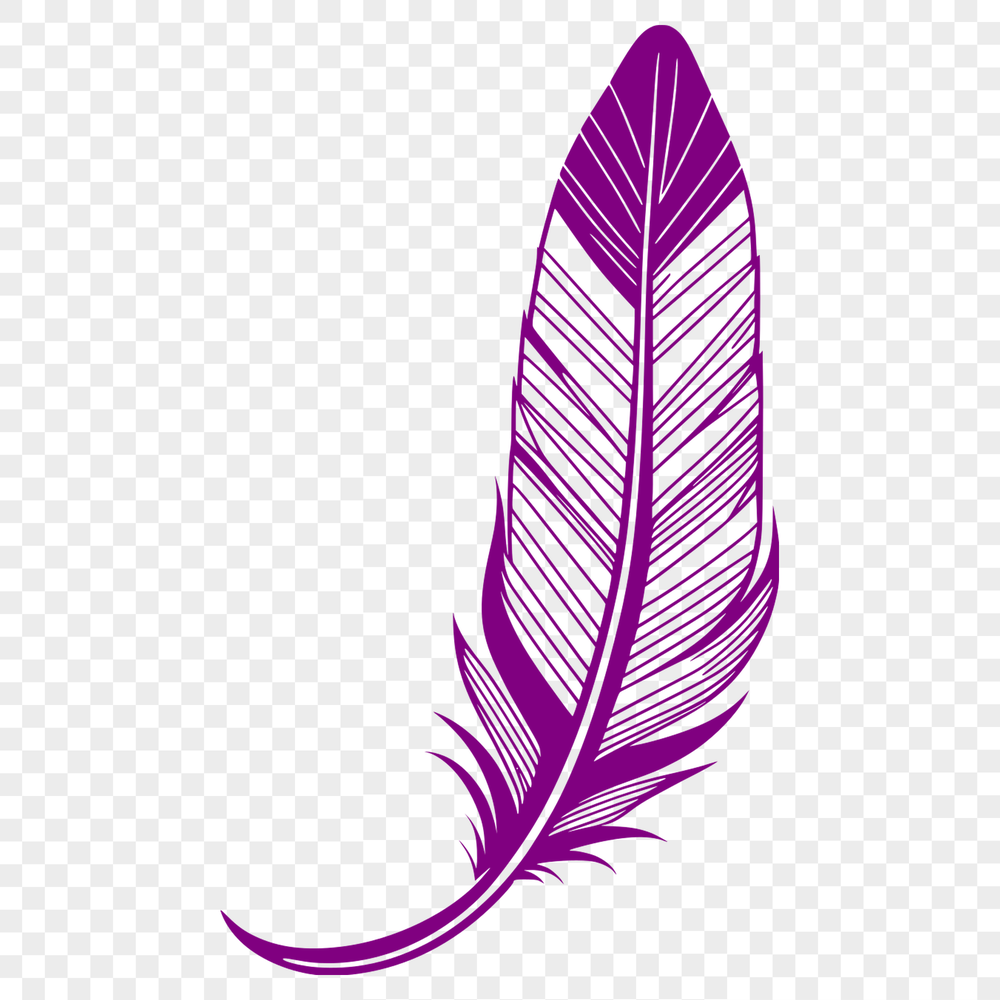 Vector Feather Illustration for Digital Projects A high-resolution SVG illustration of a single feather, ideal for digital design and cutting machine projects.