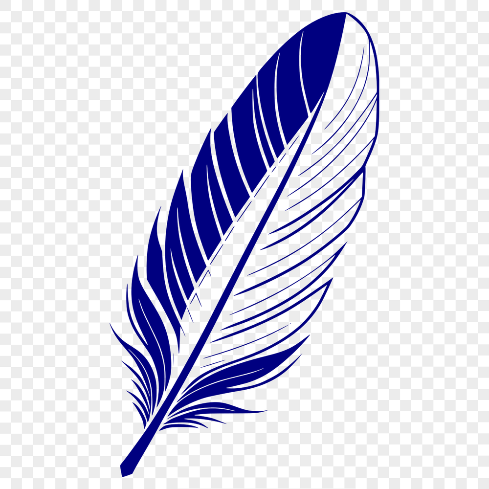 Free Vector Clip Art Feather Design A high-quality vector illustration of a single bird's feather, suitable for digital design projects.