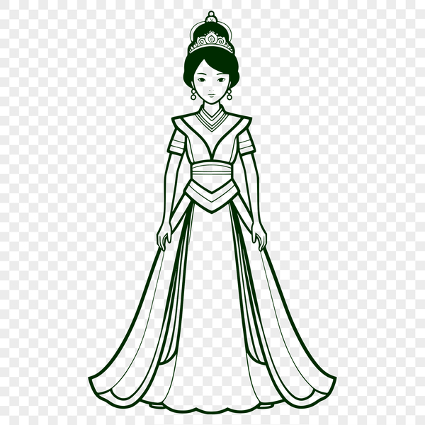 Elegant Princess Design SVG Illustrative princess design featuring a young female character in a regal pose.