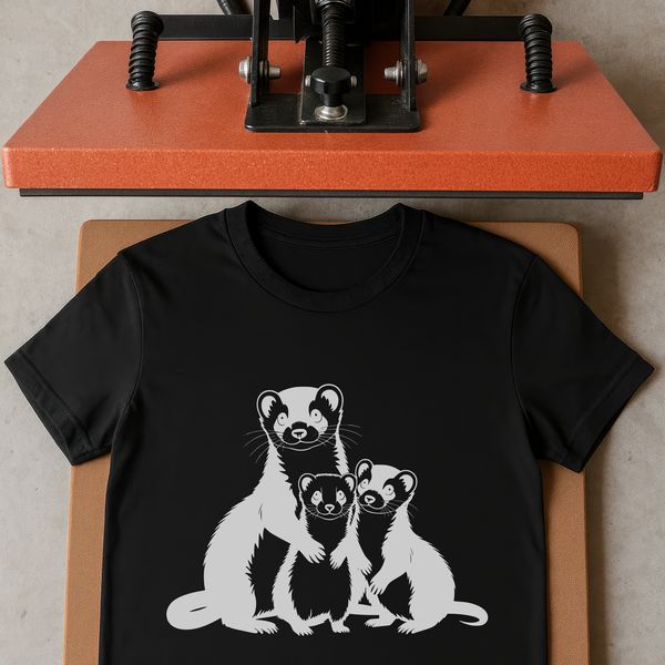 Playful Ferret Design for Personal Projects A playful ferret animal with a curious expression.