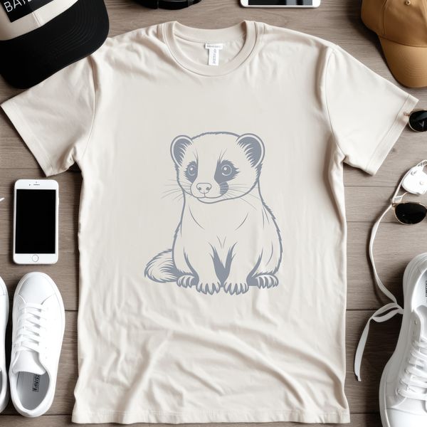 Cuteness Overload SVG Animal Design Close-up vector illustration of a ferret's face, suitable for DIY projects and creative uses.