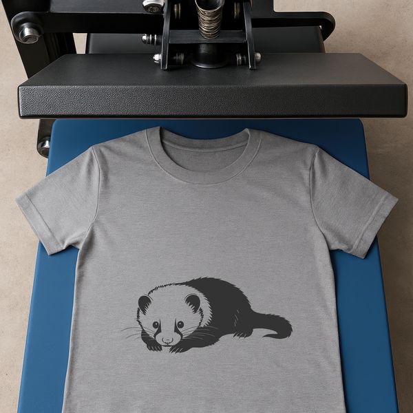 Cute Ferret Silhouette Vector Graphic A silhouette of a sleeping ferret designed as a vector graphic.