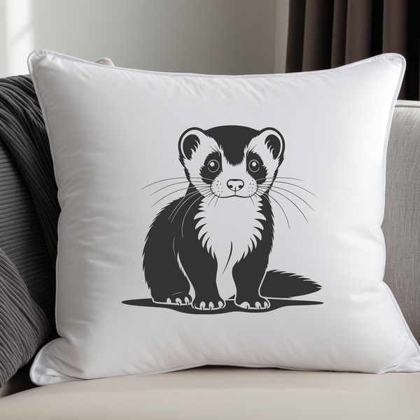Playful Ferret Silhouette A vector illustration of a cute ferret animal in a playful pose.