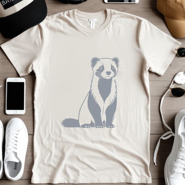 Simple Vector Ferret Design A high-quality vector illustration of a ferret in a simple silhouette style suitable for commercial use.