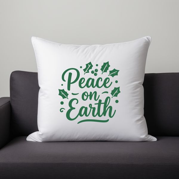 A Christmas-themed vector illustration featuring inspirational quotes with a focus on peace on earth.