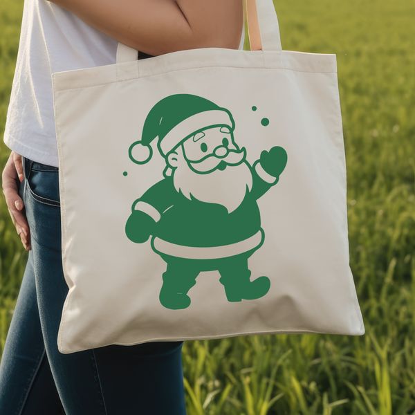 Vector illustration of Father Christmas in a red coat and hat, suitable for commercial or personal use.