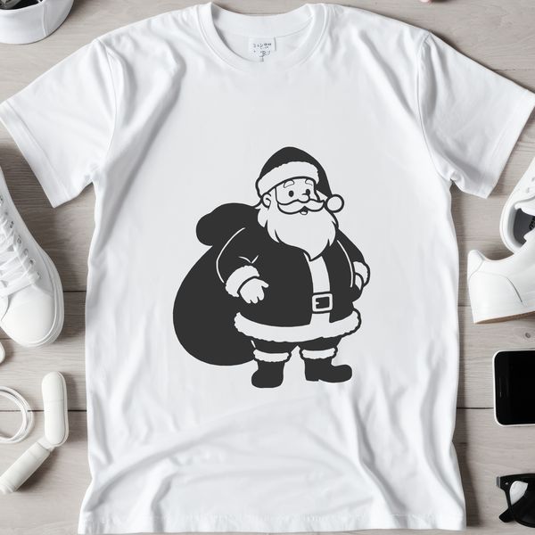 Vector illustration of Santa Claus in silhouette form