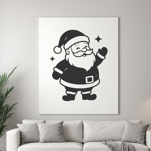 Vector illustration of Father Christmas in red suit with hat and beard.