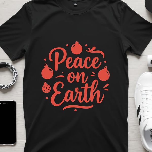 A digital illustration of a festive Christmas message with a focus on peace.