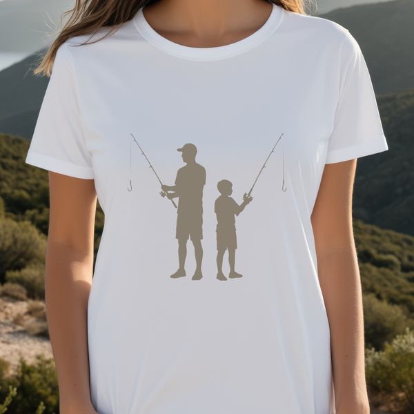 SVG of fishing rod and fisherman for commercial use