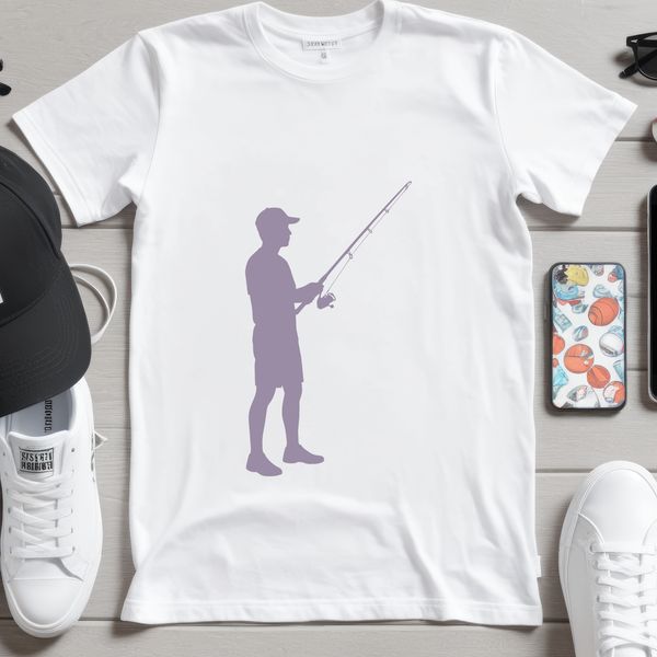 SVG fishing rod silhouette for vector design and commercial use.
