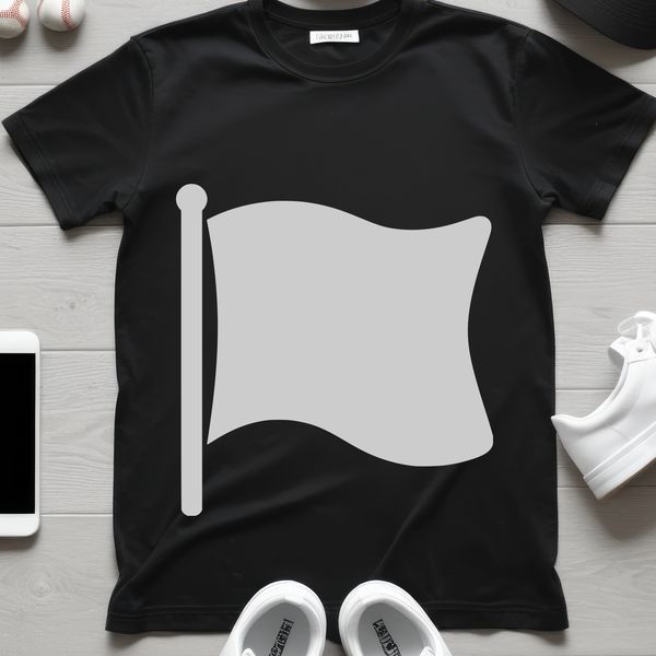 A free vector graphic illustration of a flag in a simple outline silhouette style.