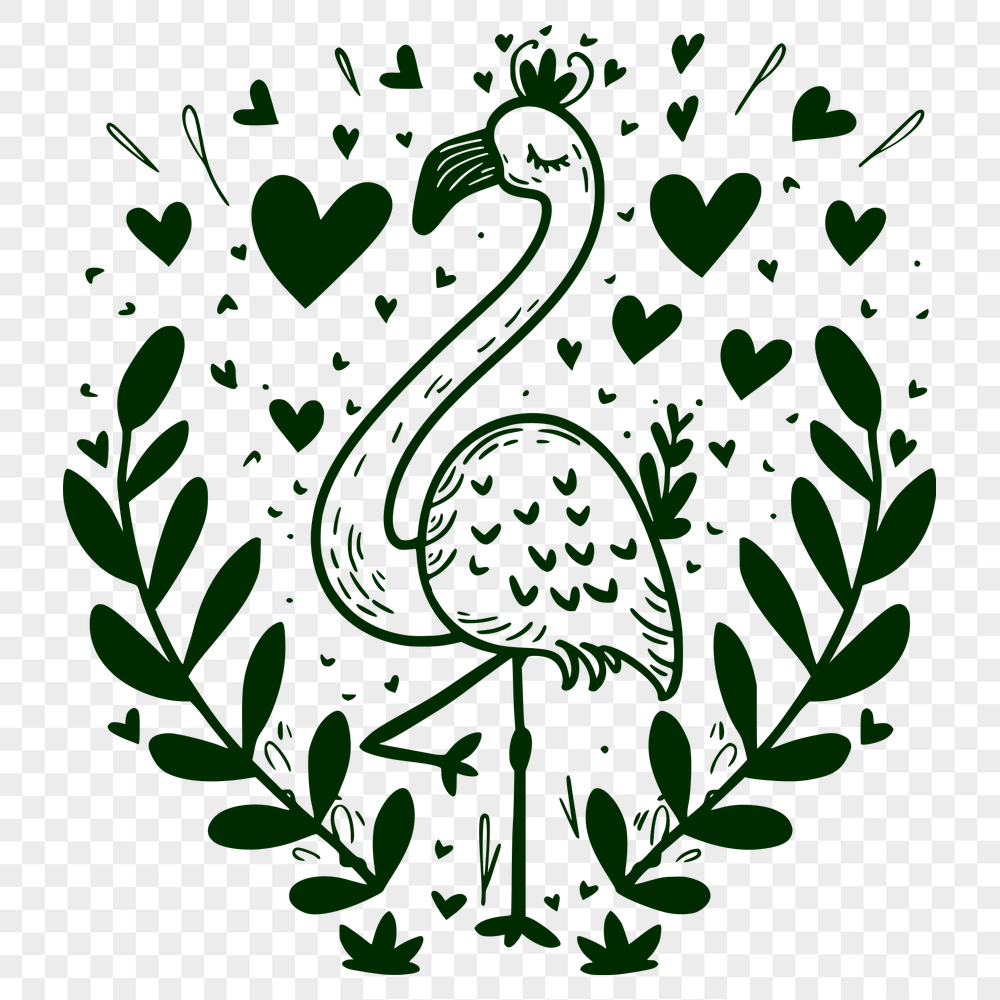 Unique Flamingo SVG, PNG, PDF And DXF Files