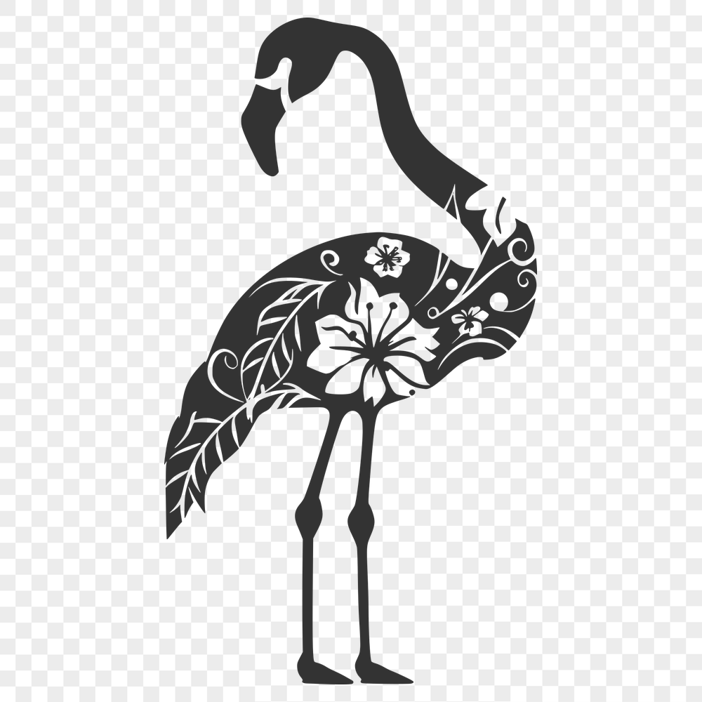 Floral Flamingo Vector Art