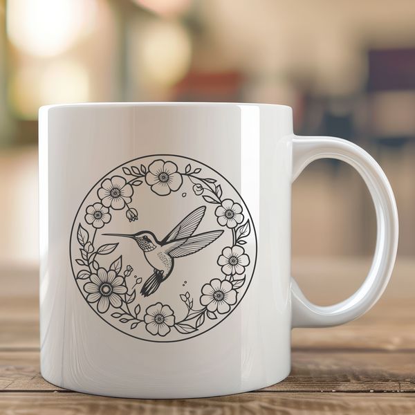 An outline vector design of a hummingbird for crafting and DIY projects.