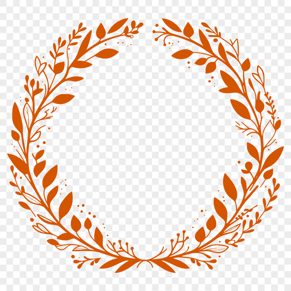 A wreath design made up of flowers, suitable for cutting machine use with Cricut or similar tools.