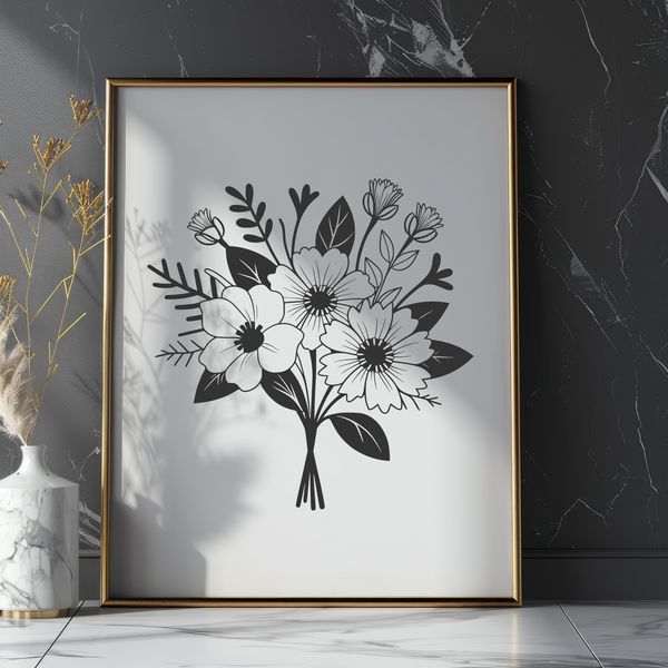 Beautiful Blooms in a Bundle A floral arrangement featuring a variety of flowers tied together with a ribbon.