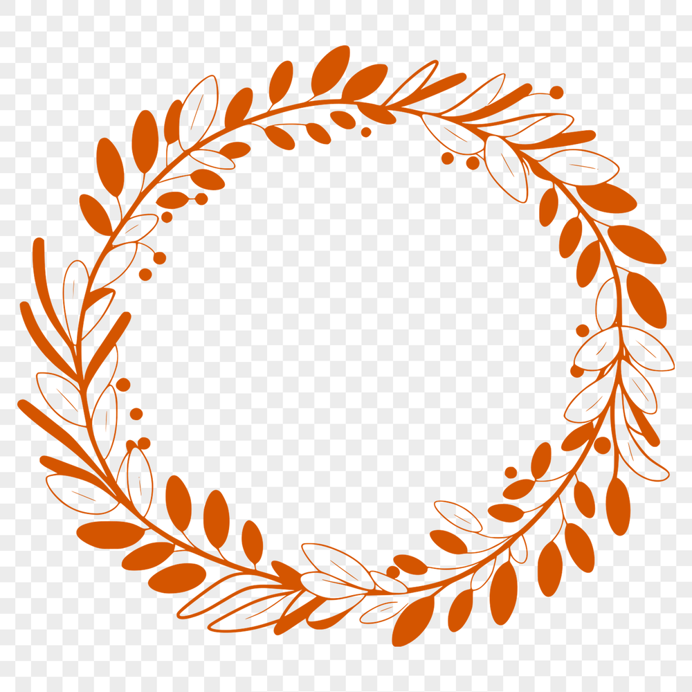 Floral Wreath Vector Design A floral wreath design made with vector graphics, suitable for cutting machine projects and craft templates.