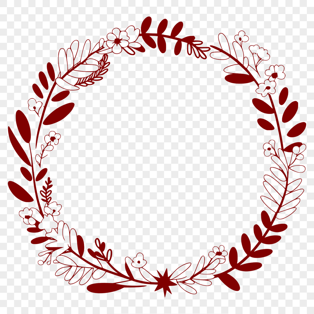 Floral Wreath Design Vector Art Template A high-quality floral wreath design created as a vector art template for cutting machines like Cricut.