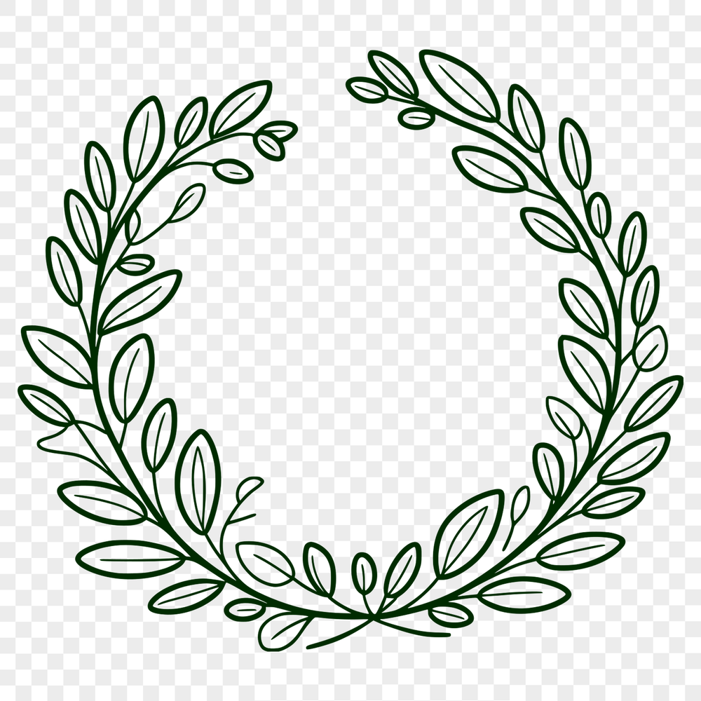 Elegant SVG Circular Wreath Clip Art A floral SVG design of a circular wreath with intricate details.